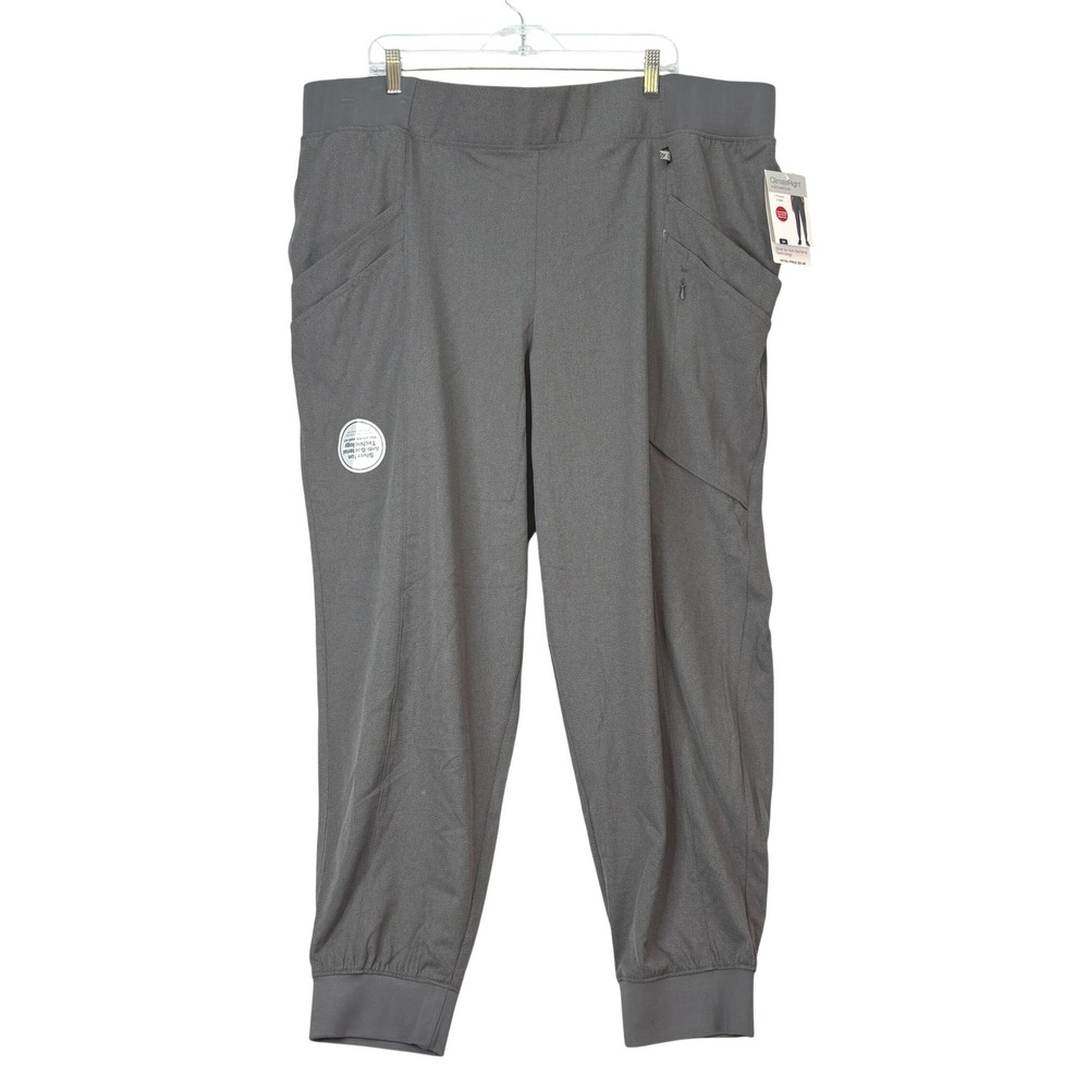 NWT ClimateRight Gray 7-Pocket Anti-Bacterial Jogger Pants Women 3X Athleisure